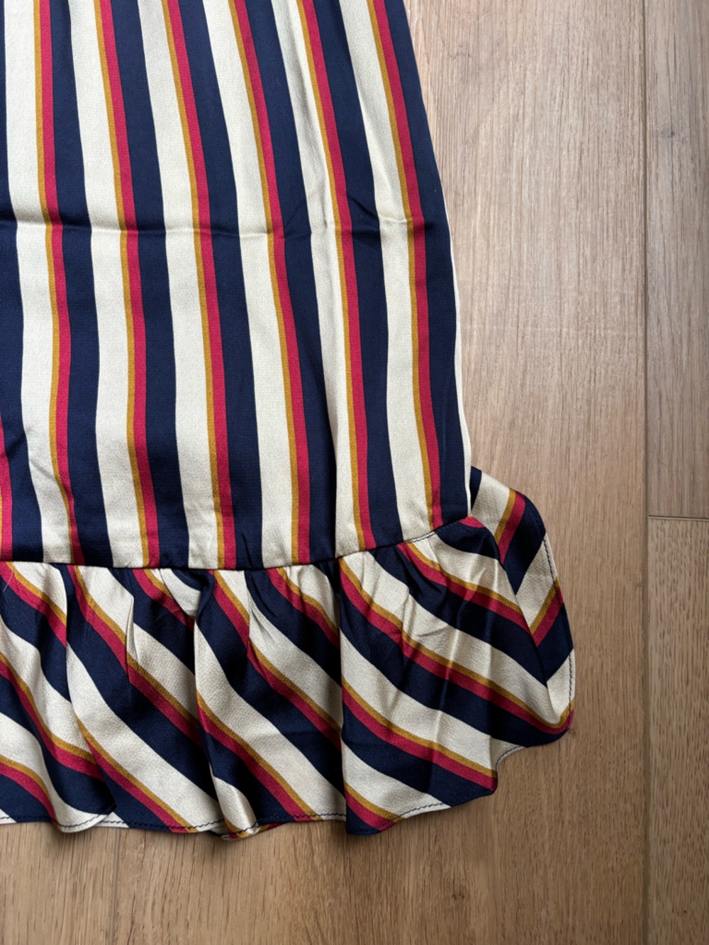 NEW Hayden Navy, Red & Cream Striped Retro Graduatoon Midi Dress Size Large - Picture 8 of 8